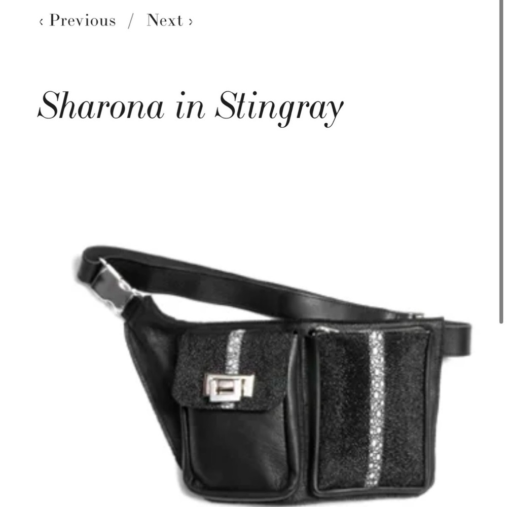 Musick Sharona Stingray Black Leather Belt Bag